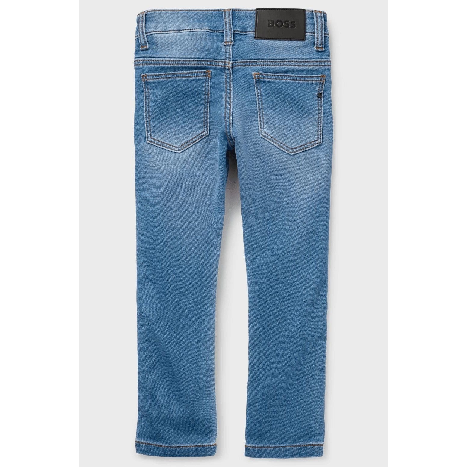 BOSS KIDS' SLIM-FIT JEANS IN BLUE STRETCH DENIM