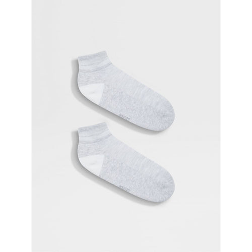 Load image into Gallery viewer, ZEGNA GREY MÉLANGE COTTON BLEND SOCKS
