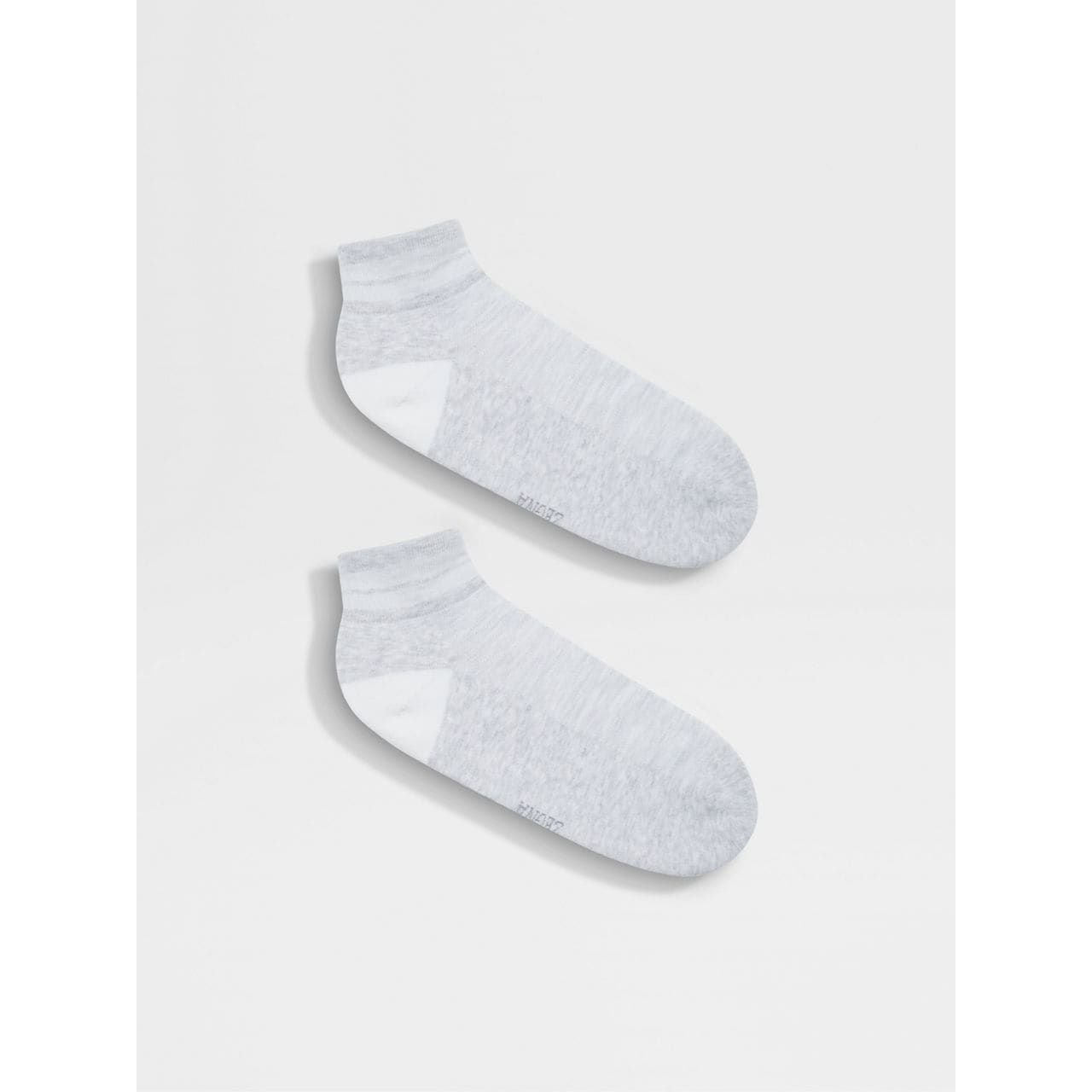 ZEGNA GREY MÉLANGE COTTON BLEND SOCKS