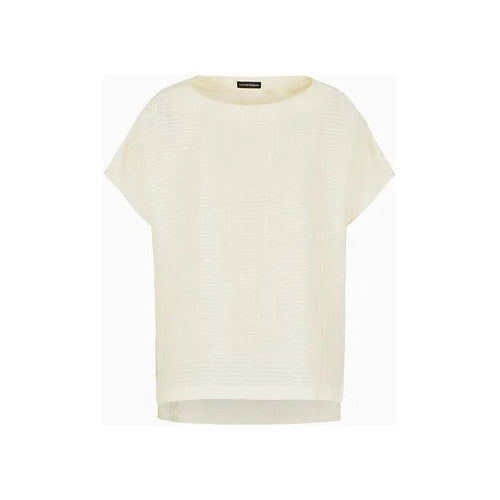 Load image into Gallery viewer, EMPORIO ARMANI ALL-OVER RECTANGLE-MOTIF TOP WITH SIDE SLITS - Yooto
