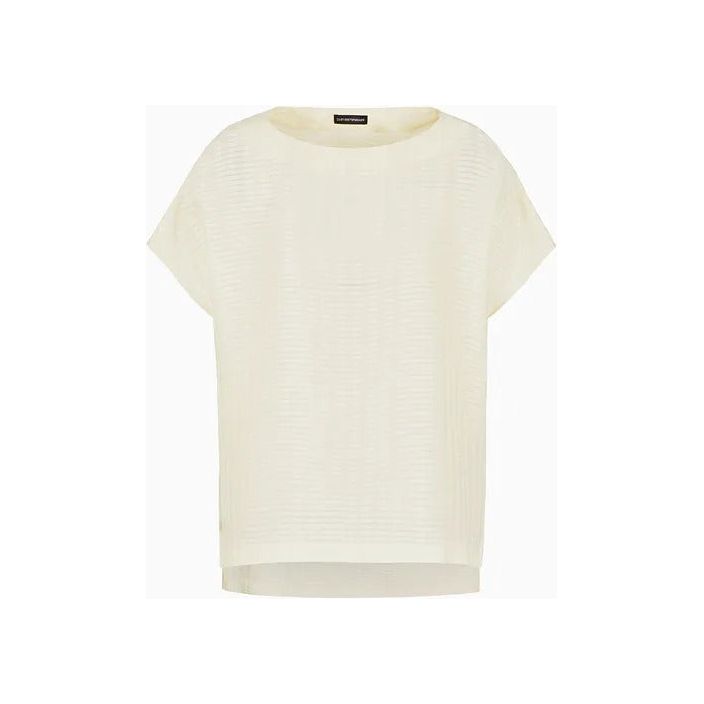 EMPORIO ARMANI ALL-OVER RECTANGLE-MOTIF TOP WITH SIDE SLITS - Yooto