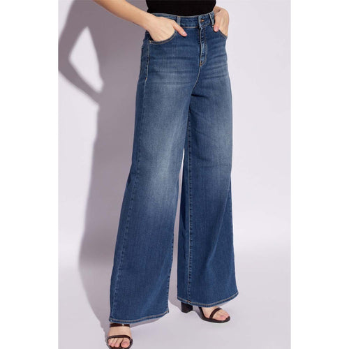 Load image into Gallery viewer, EMPORIO ARMANI J1C MEDIUM-HIGH RISE, WIDE-LEG JEANS IN A WORN-LOOK DENIM - Yooto
