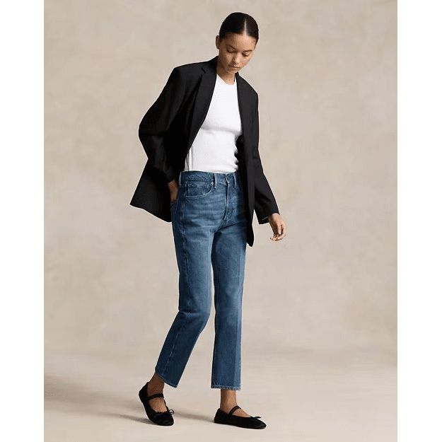 RALPH LAUREN High-Rise Relaxed Straight Crop Jean