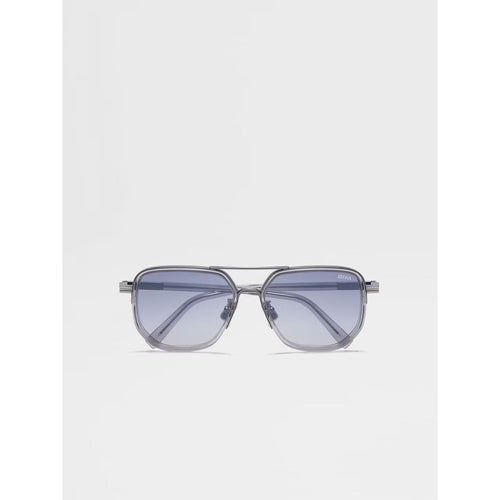 Load image into Gallery viewer, ZEGNA DARK RUTHENIUM ACETATE AND METAL SUNGLASSES
