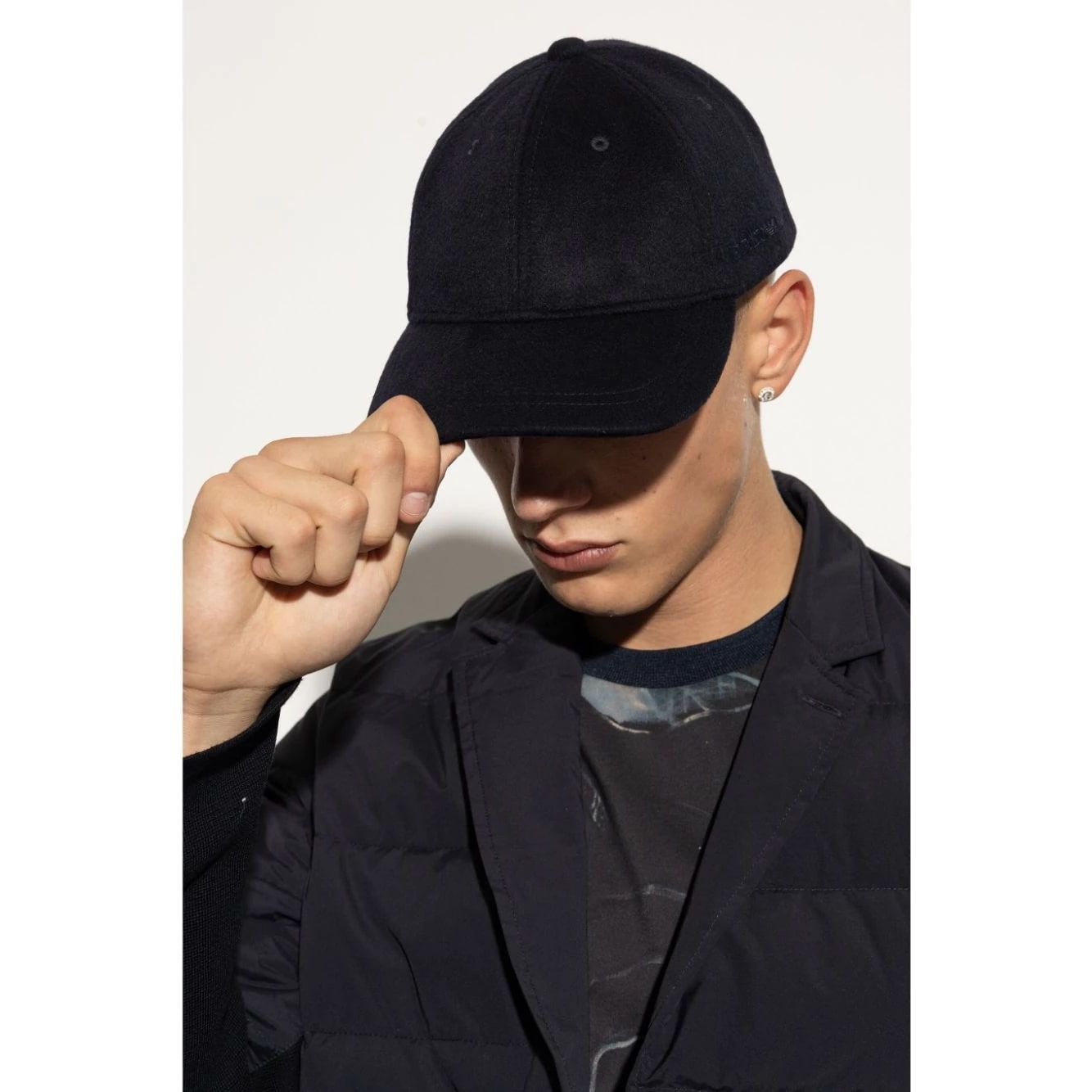 EMPORIO ARMANI wool baseball cap