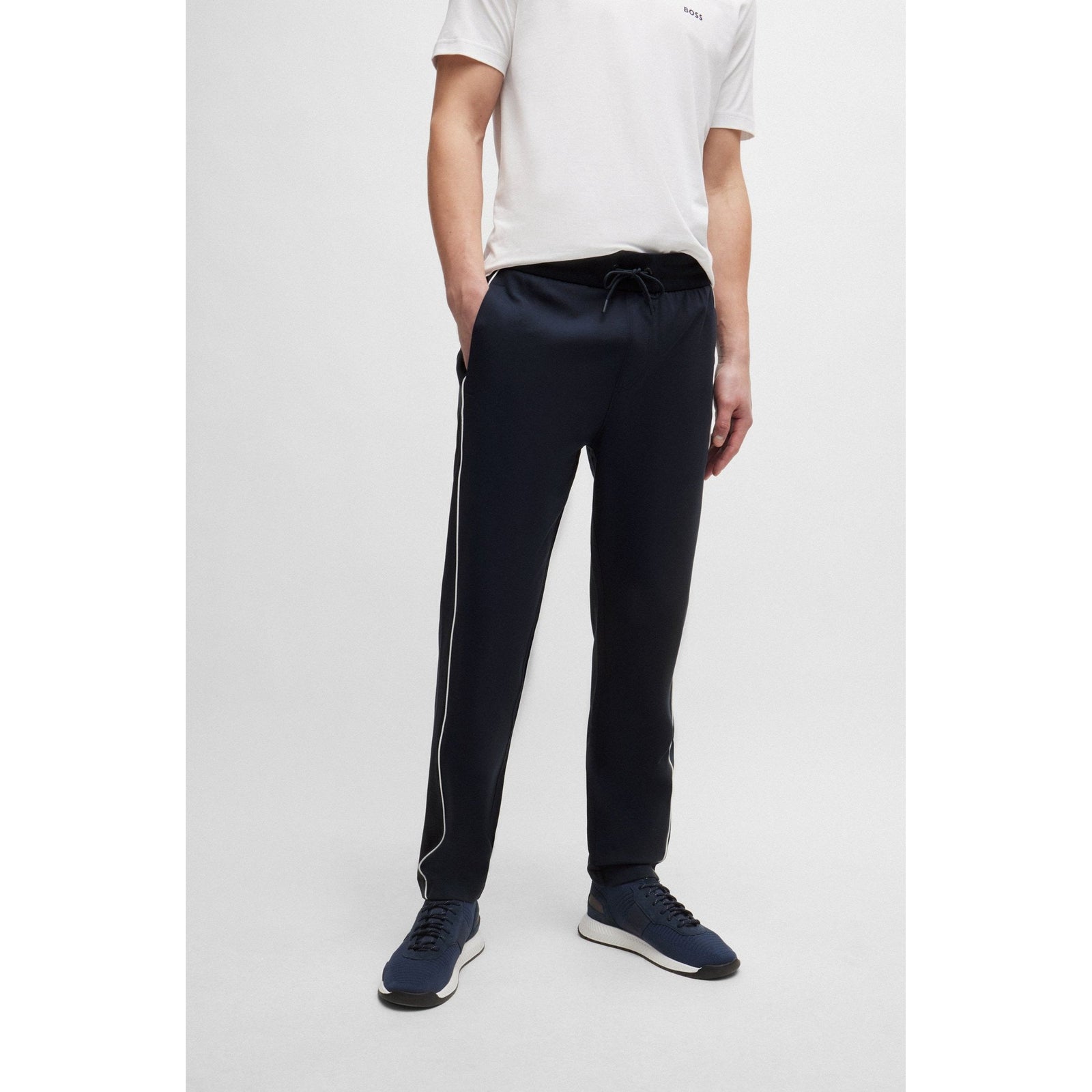 BOSS REGULAR FIT TRACKSUIT TROUSERS WITH CONTRASTING PROFILES - Yooto