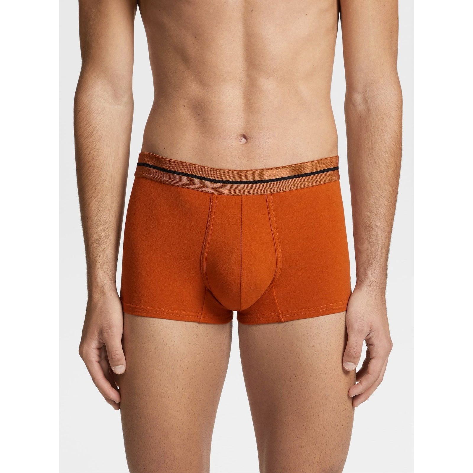 ZEGNA Orange Stretch Cotton Trunks