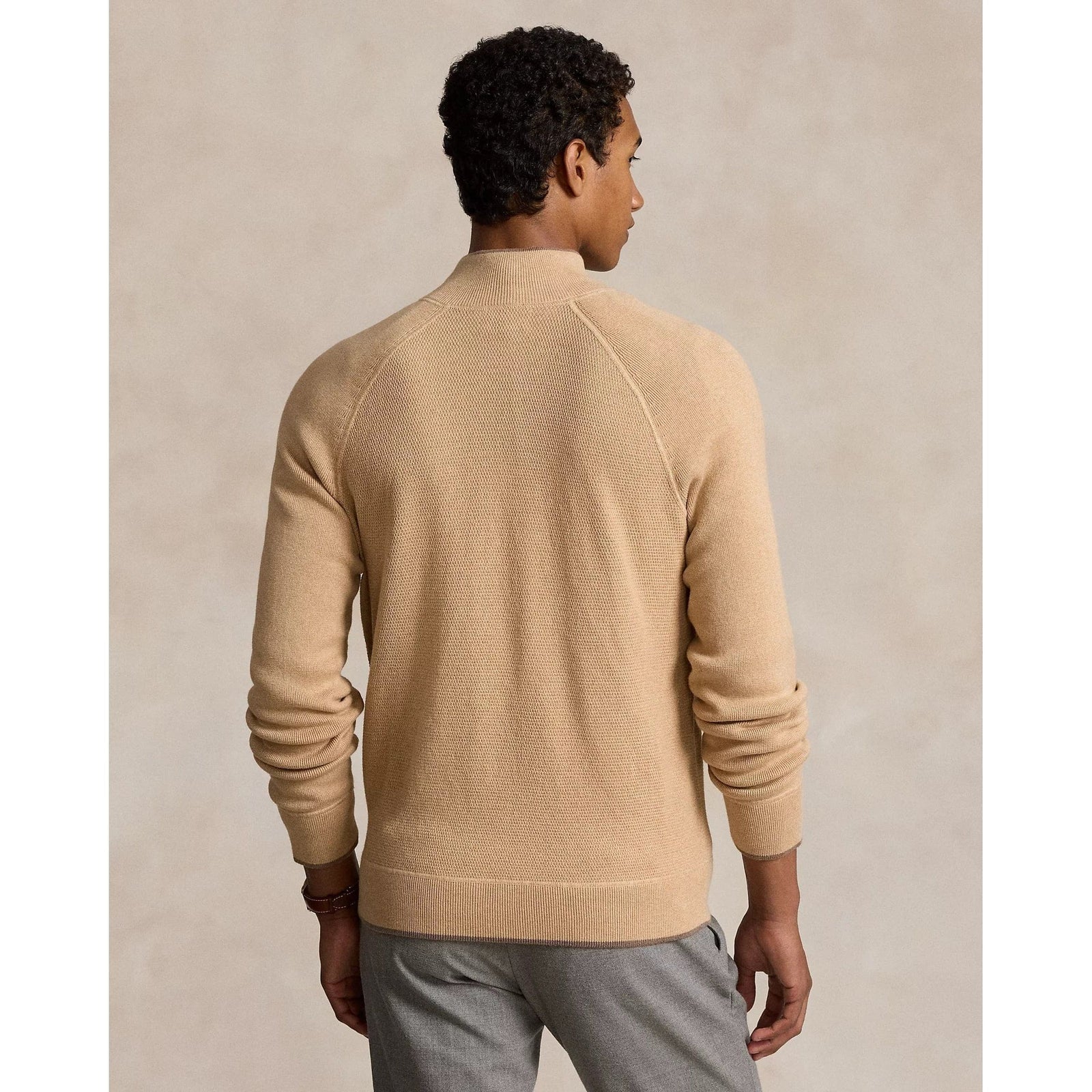 POLO RALPH LAUREN TEXTURED COTTON FULL-ZIP JUMPER