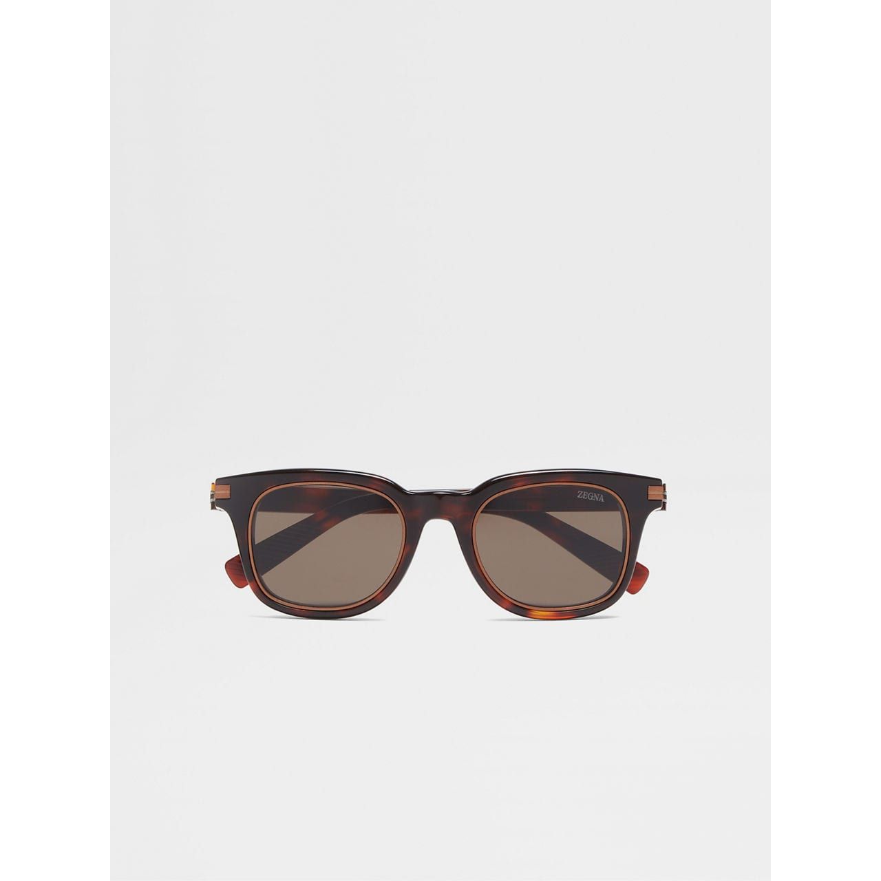 ZEGNA RED HAVANA ACETATE SUNGLASSES