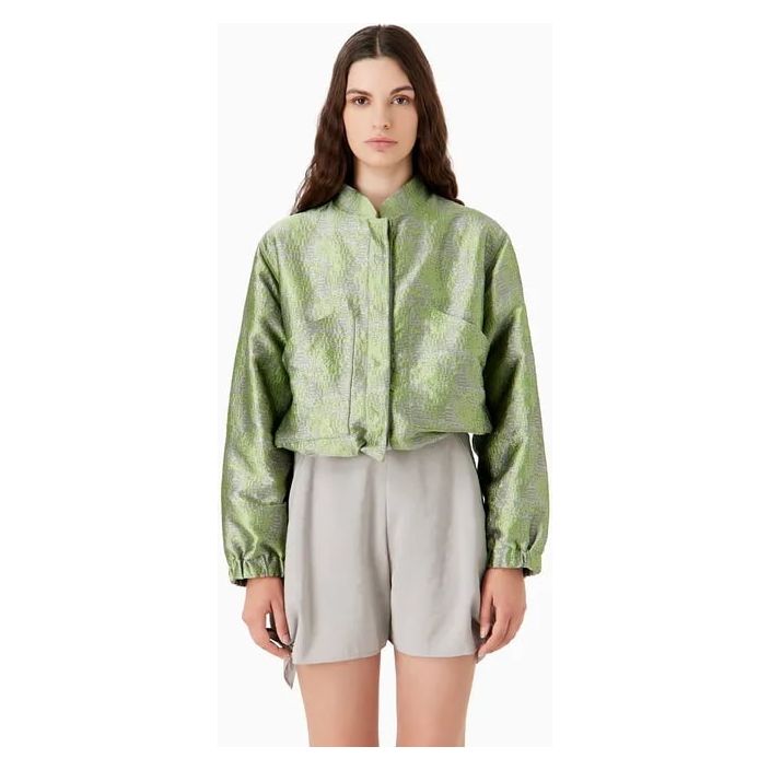 EMPORIO ARMANI JACQUARD BLOUSON WITH EMBOSSED GEOMETRIC PATTERN - Yooto