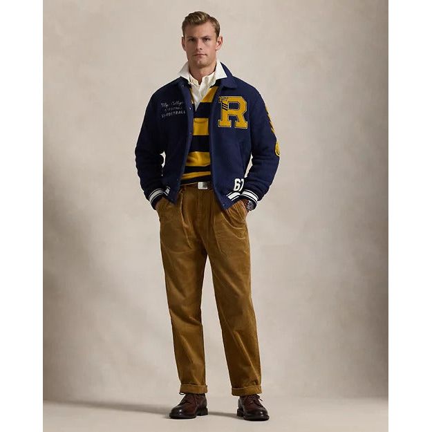 RALPH LAUREN Pile Fleece Letterman Jacket