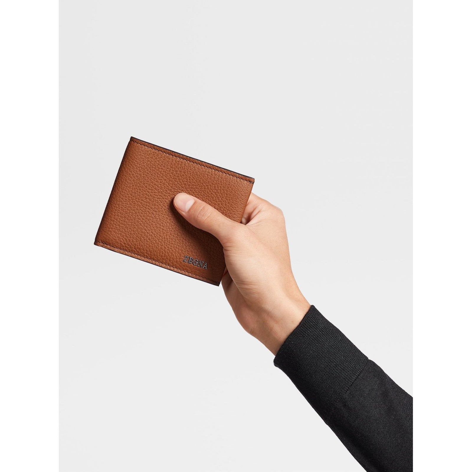 ZEGNA Vicuna Color Deerskin Billfold 8cc Wallet