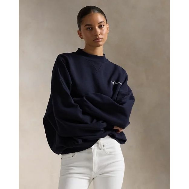 RALPH LAUREN Logo Fleece High-Crewneck