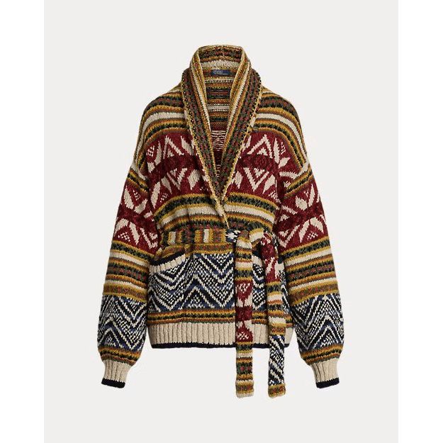 RALPH LAUREN Multi-Pattern Shawl Cardigan