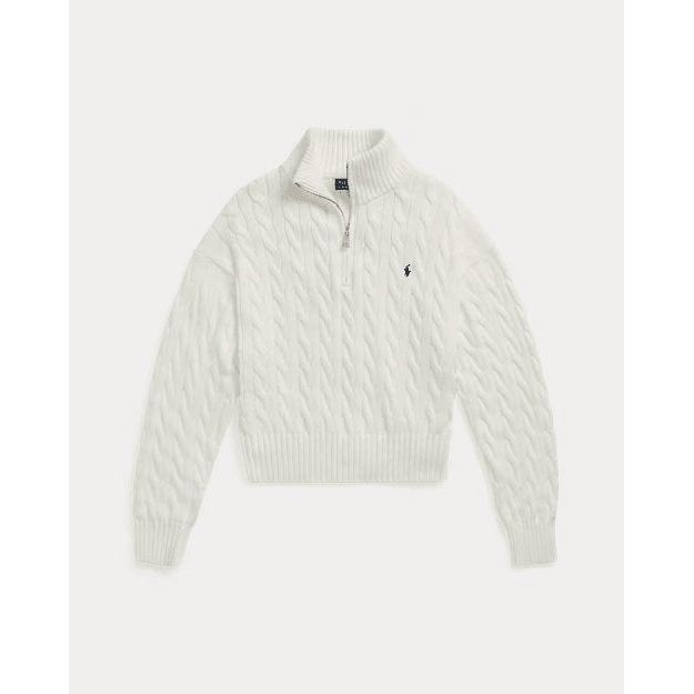 RALPH LAUREN Cable-Knit Cotton Quarter-Zip Jumper