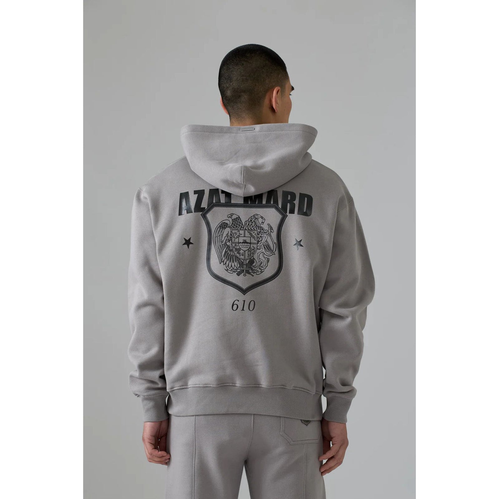 AZAT MARD GREY CREST HOODIE