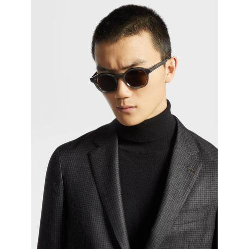 Load image into Gallery viewer, ZEGNA OPAL GREY AND STRIPED GREY AURORA I ACETATE SUNGLASSES
