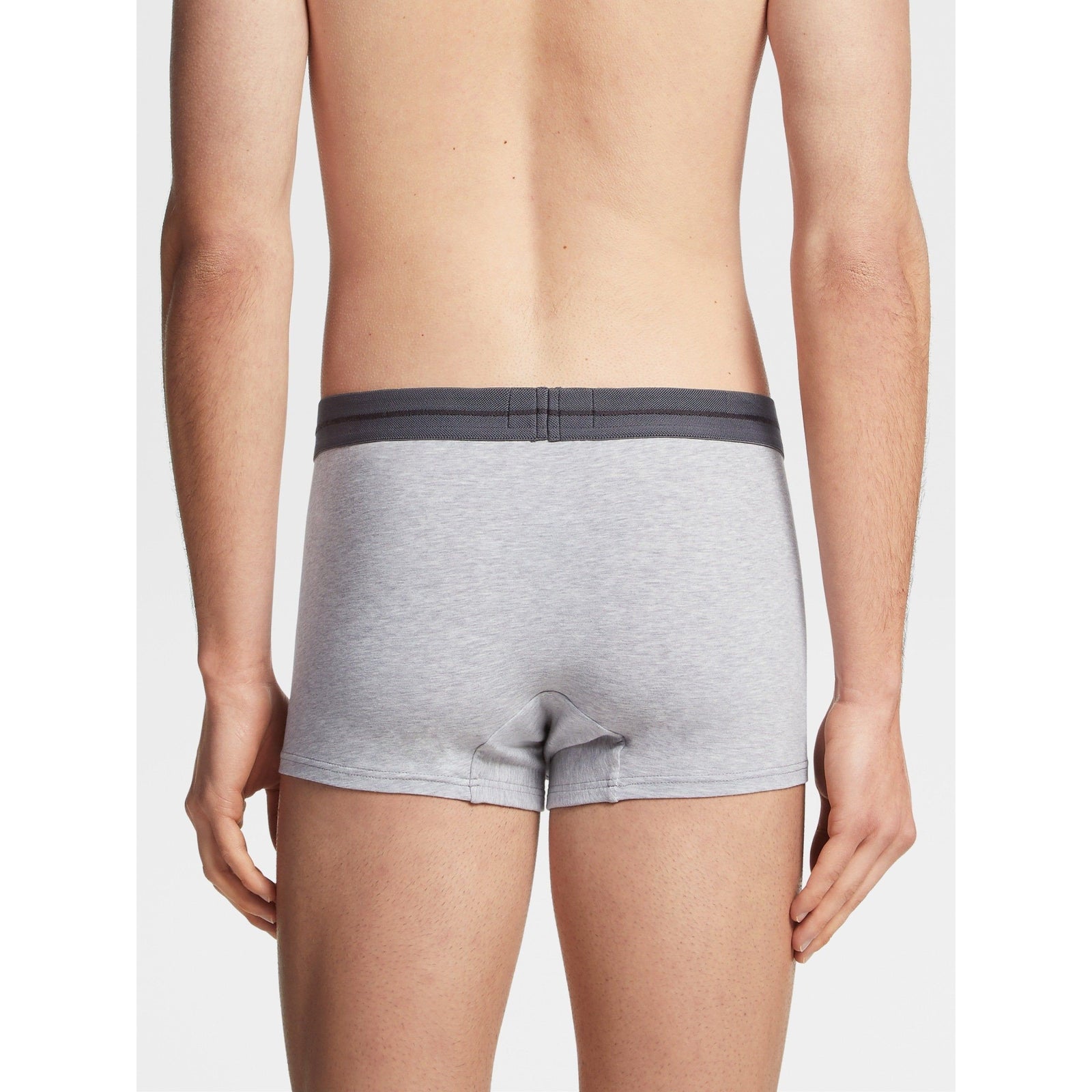 ZEGNA GREY STRETCH COTTON BLEND TRUNKS