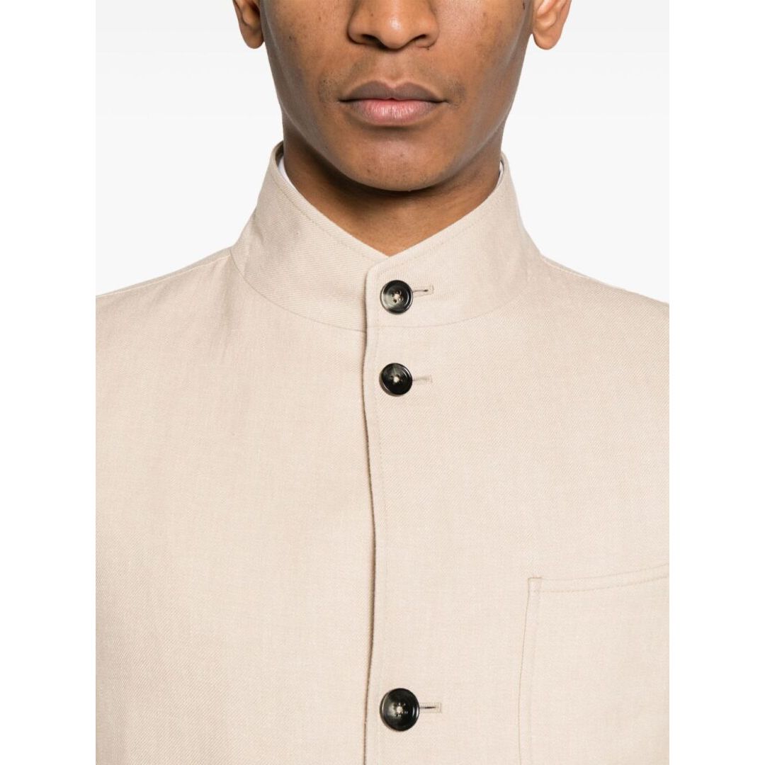 ZEGNA LINEN AND WOOL CHORE JACKET