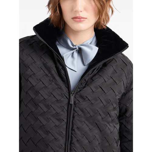 Load image into Gallery viewer, EMPORIO ARMANI basket-weave high-neck jacket
