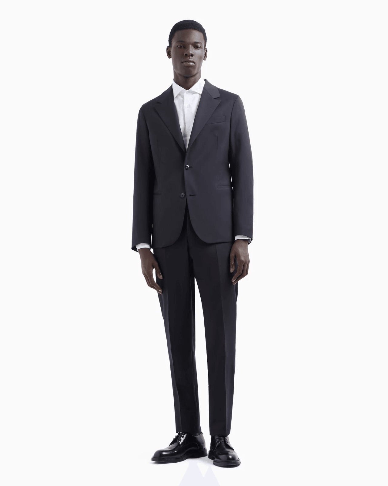 EMPORIO ARMANI Slim-fit, single-breasted suit in natural, tropical, stretch light wool