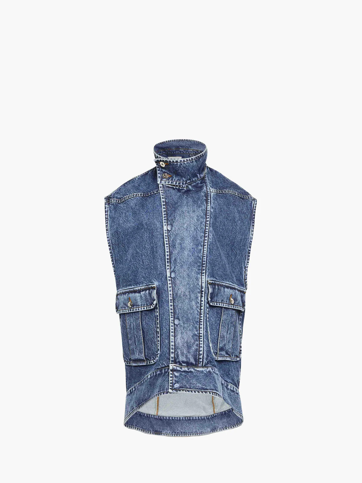 JW Anderson OVERSIZED SLEEVELESS HIGH NECK JACKET