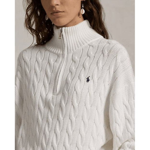 Load image into Gallery viewer, RALPH LAUREN Cable-Knit Cotton Quarter-Zip Jumper
