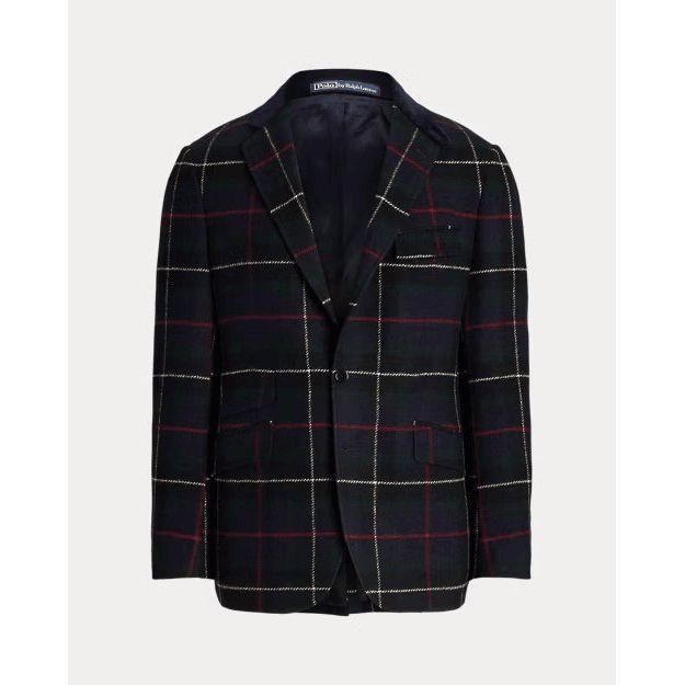 RALPH LAUREN Polo Tailored Plaid Wool Suit Jacket