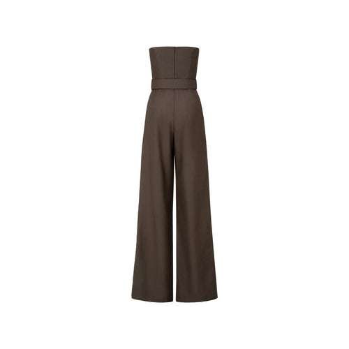 Load image into Gallery viewer, Antheia Wool Belted Jumpsuit in Brown
