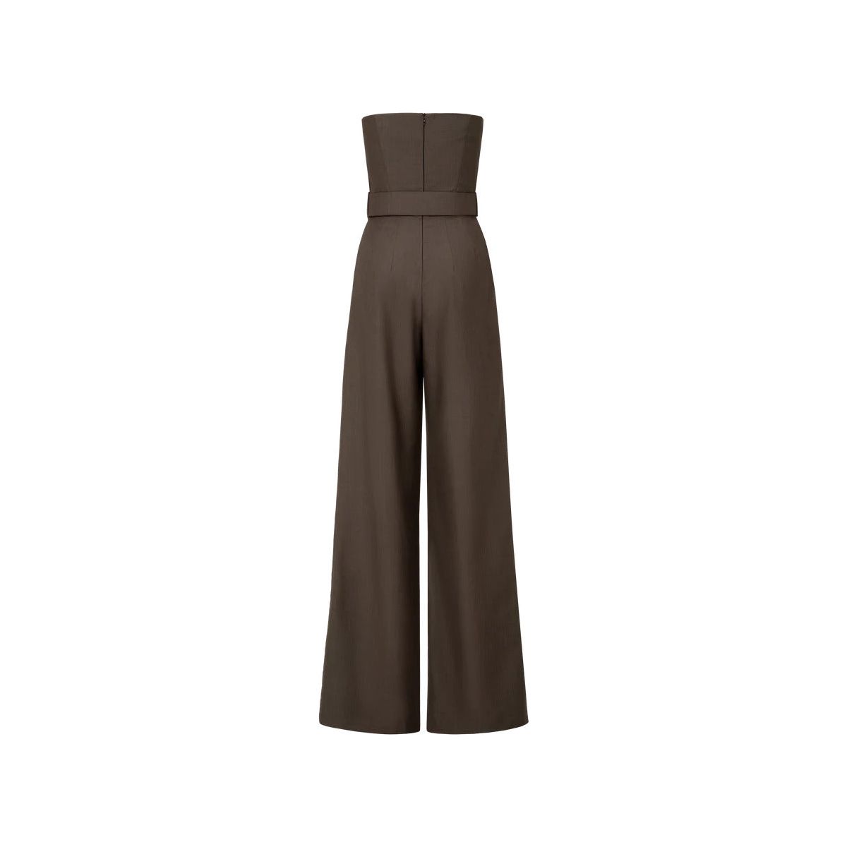 Antheia Wool Belted Jumpsuit in Brown