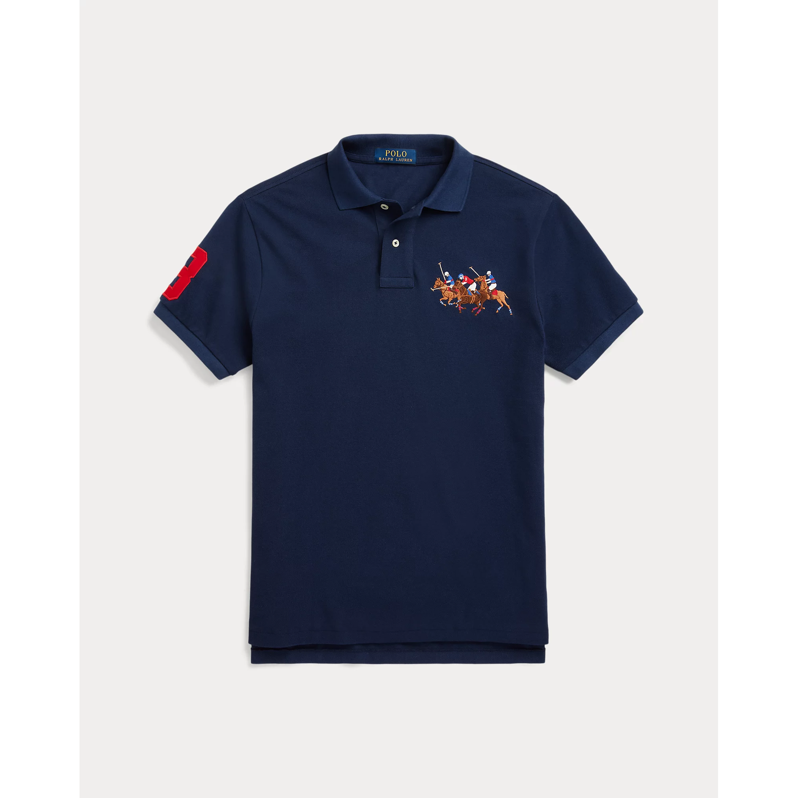 POLO RALPH LAUREN CUSTOM SLIM FIT TRIPLE-PONY POLO SHIRT