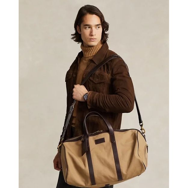 POLO RALPH LAUREN LEATHER-TRIM CANVAS DUFFEL - Yooto