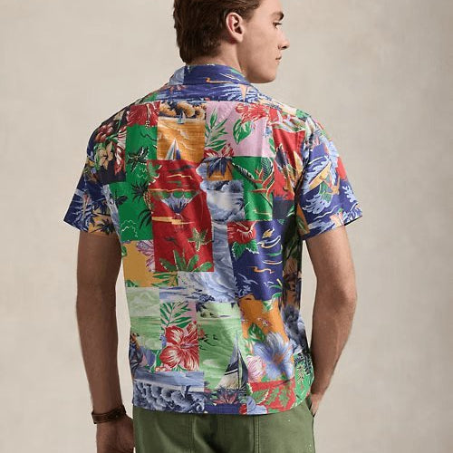 Load image into Gallery viewer, RALPH LAUREN Classic Fit Patchwork-Print Oxford Shirt
