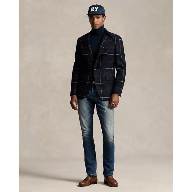 RALPH LAUREN Polo Tailored Plaid Wool Suit Jacket