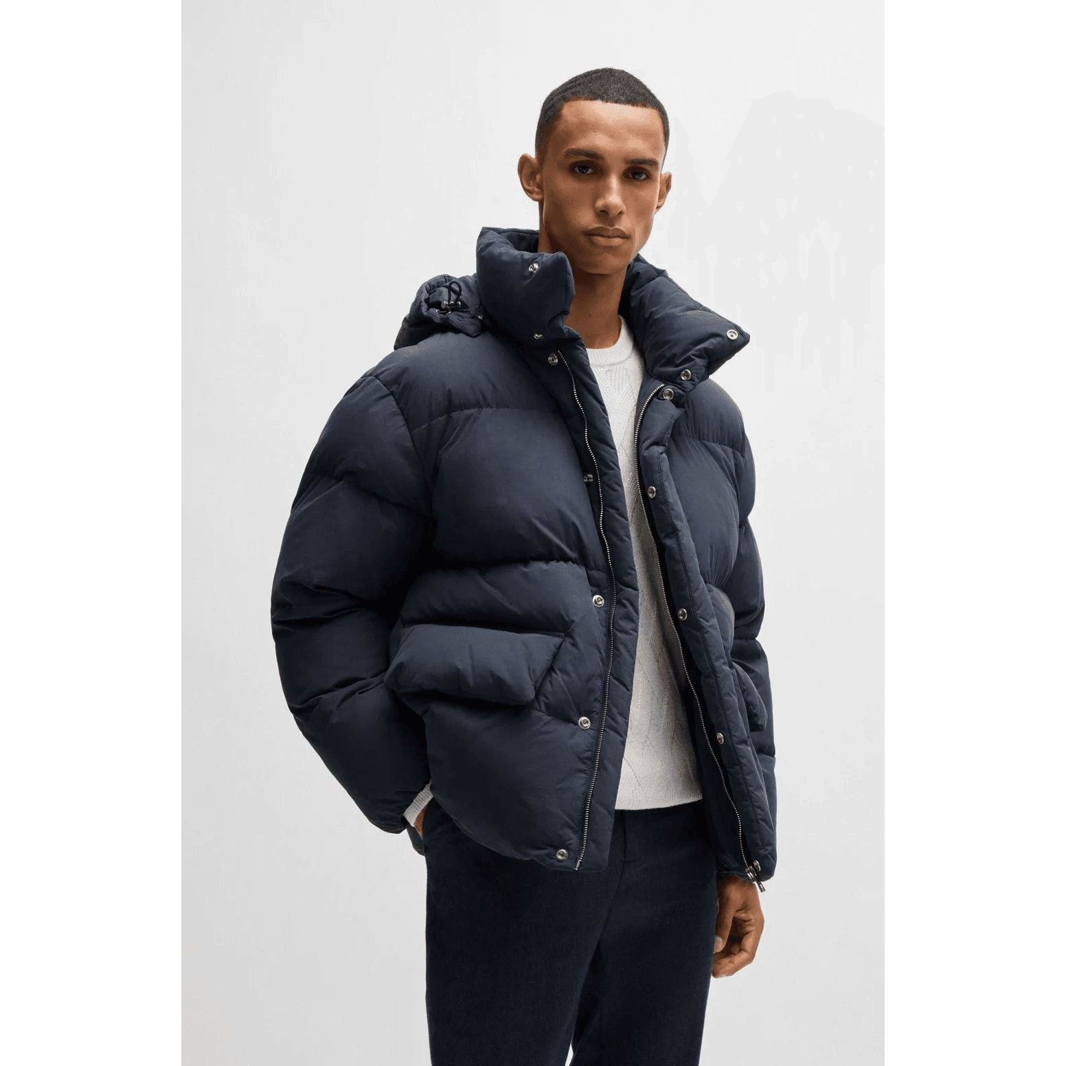 BOSS WATER-REPELLENT PUFFER JACKET WITH DOUBLE B MONOGRAM