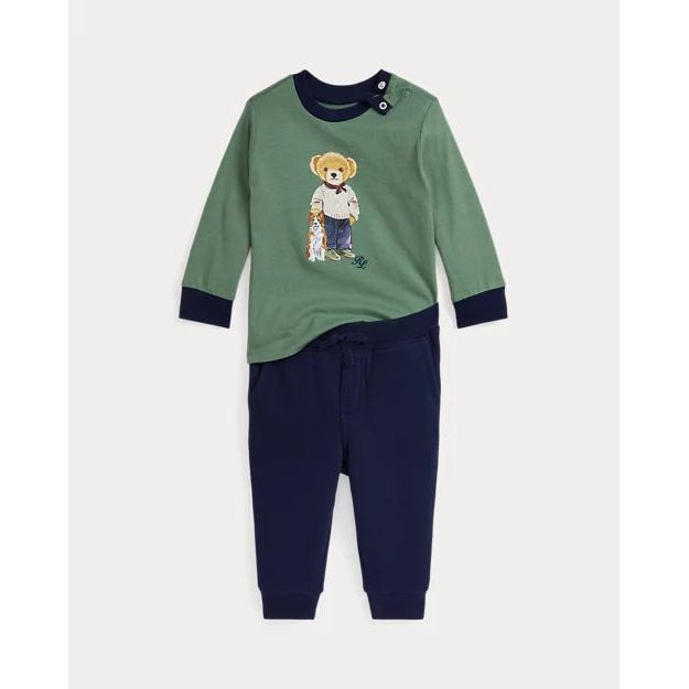 RALPH LAUREN Polo Bear Jersey Tee & Fleece Trouser