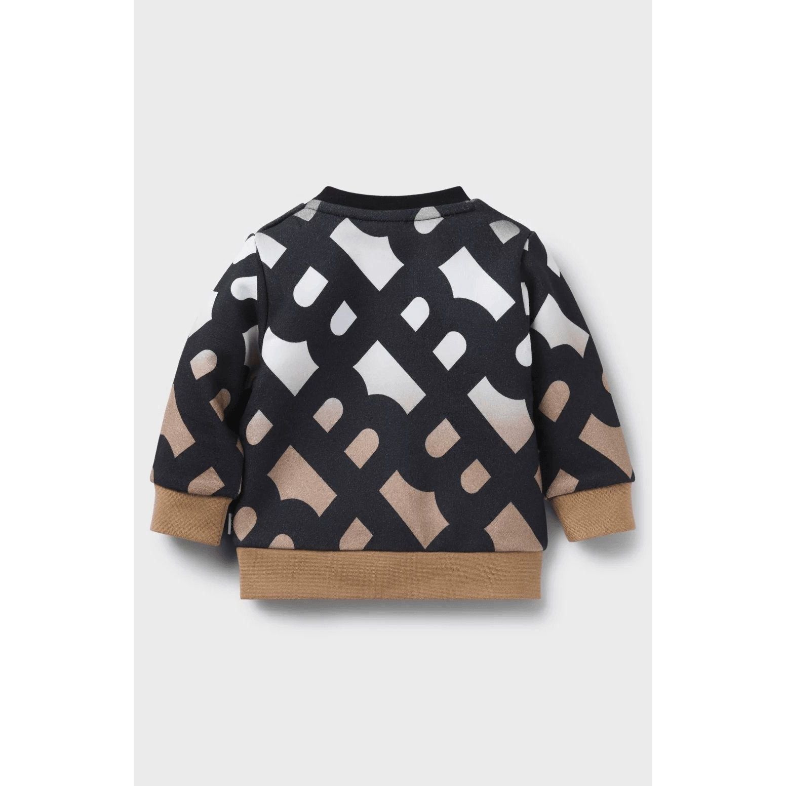 BOSS KIDS' SWEATSHIRT IN COTTON-BLEND FLEECE WITH DEGRADÉ MONOGRAMS