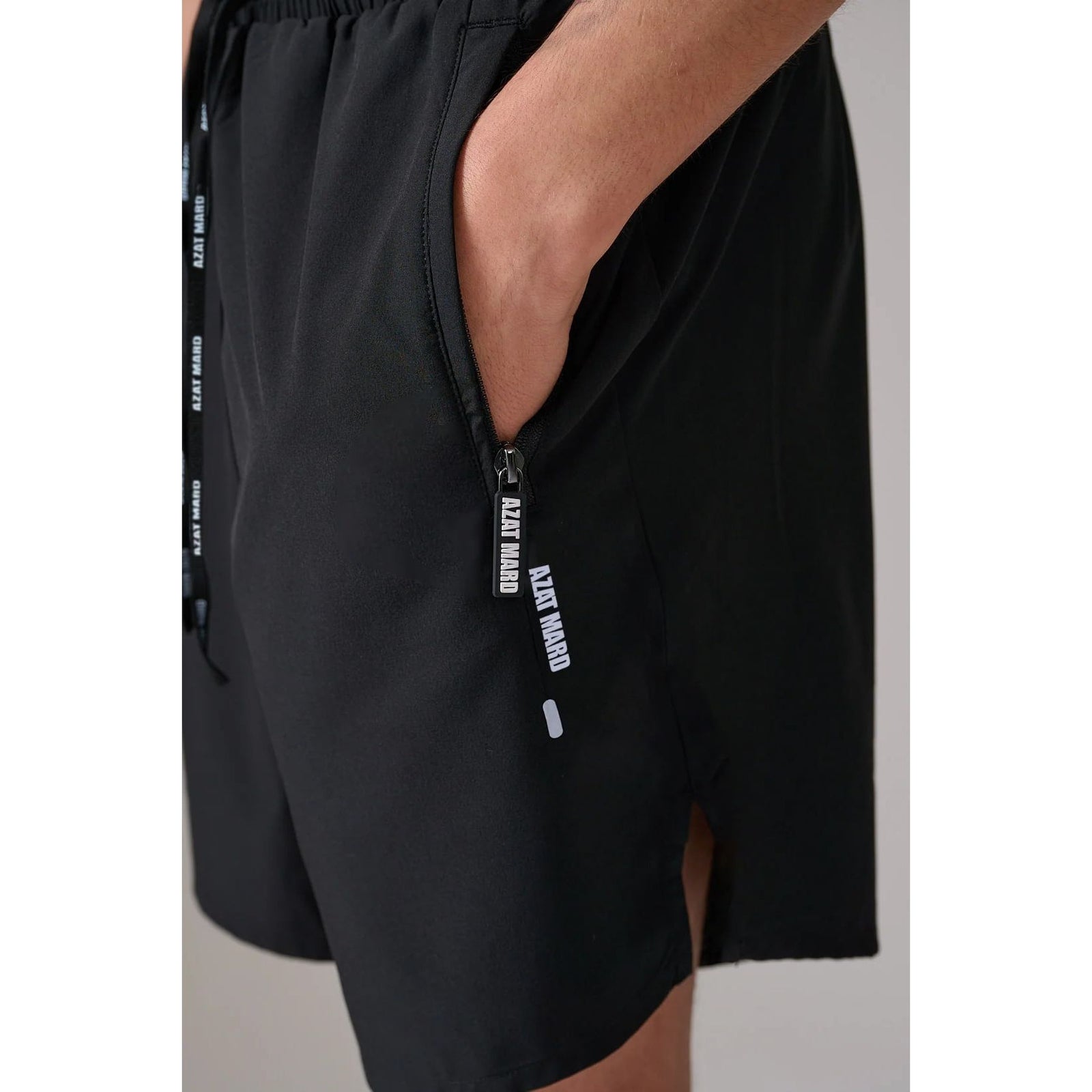 AZAT MARD BLACK ACTIVEWEAR SHORTS - Yooto