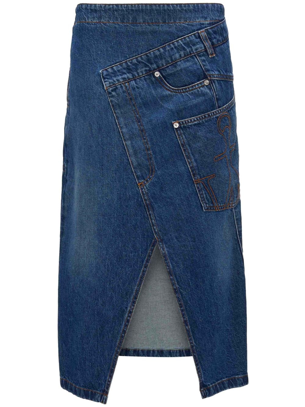 JW Anderson wrap-design denim skirt