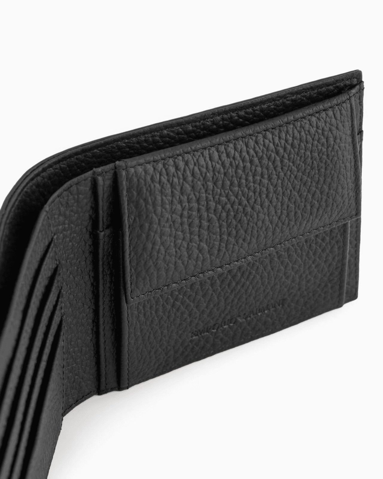 EMPORIO ARMANI Leather coin-pocket wallet with all-over embossed eagle