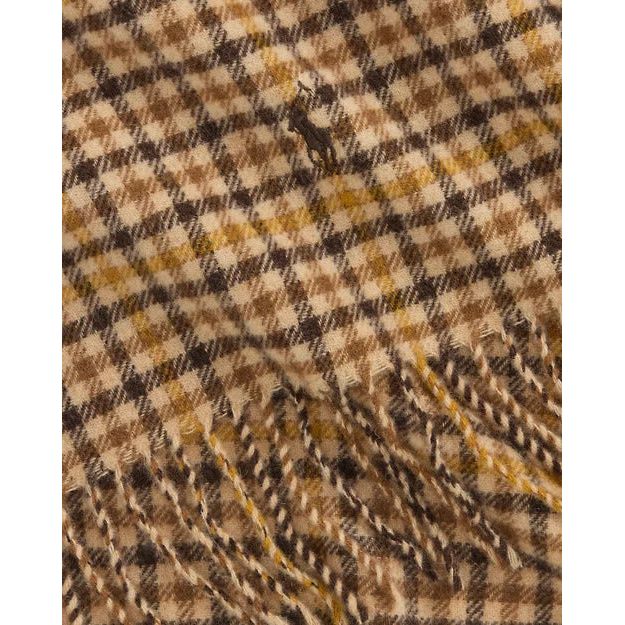 RALPH LAUREN Fringe Plaid Wool-Cashmere Scarf