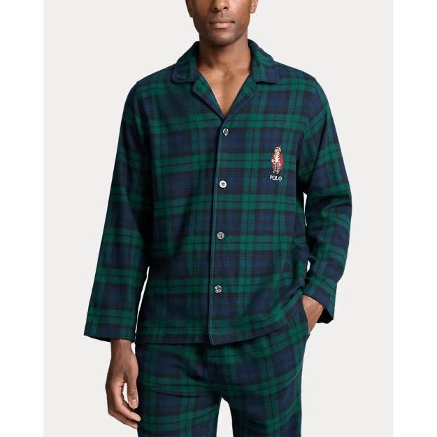 RALPH LAUREN Polo Bear Plaid Flannel Pyjama Set