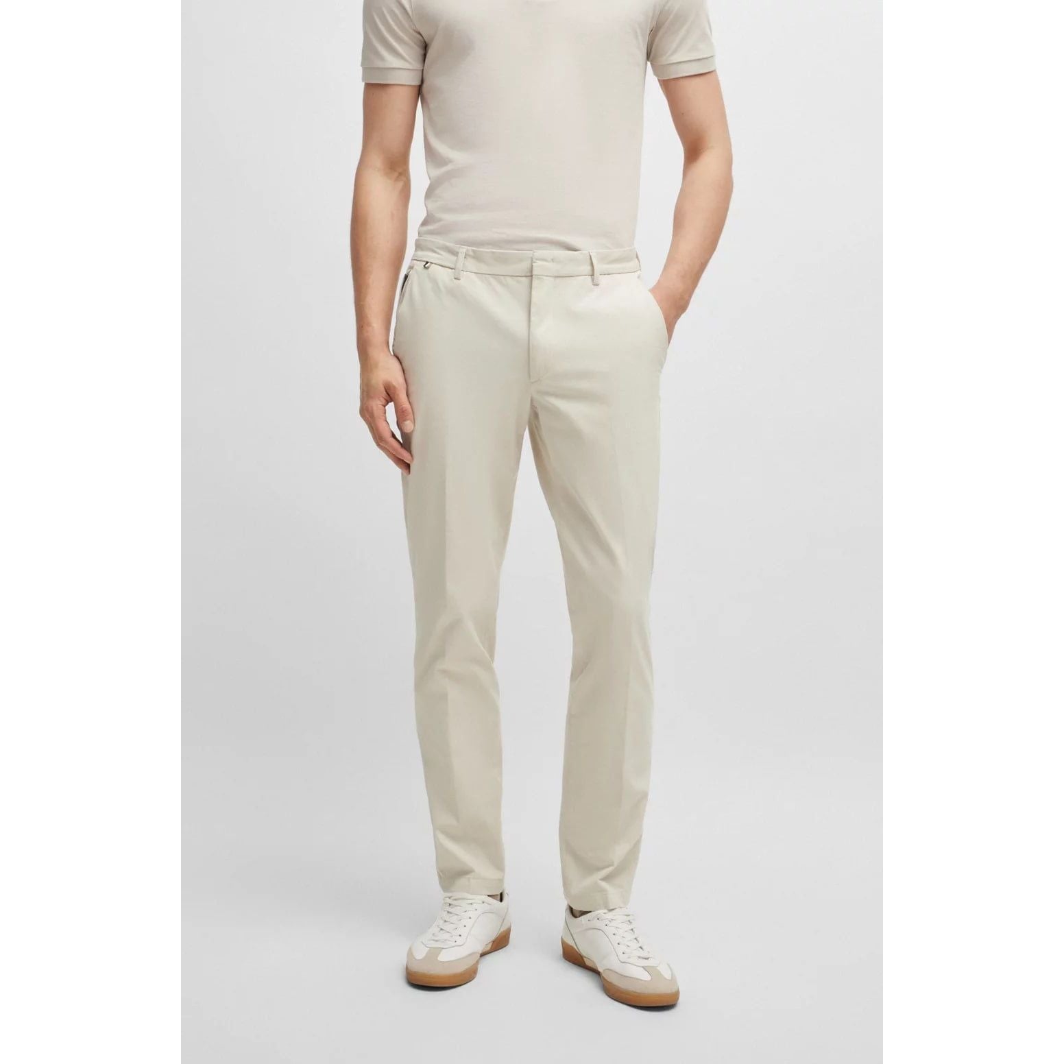 BOSS SLIM-FIT TROUSERS IN COTTON