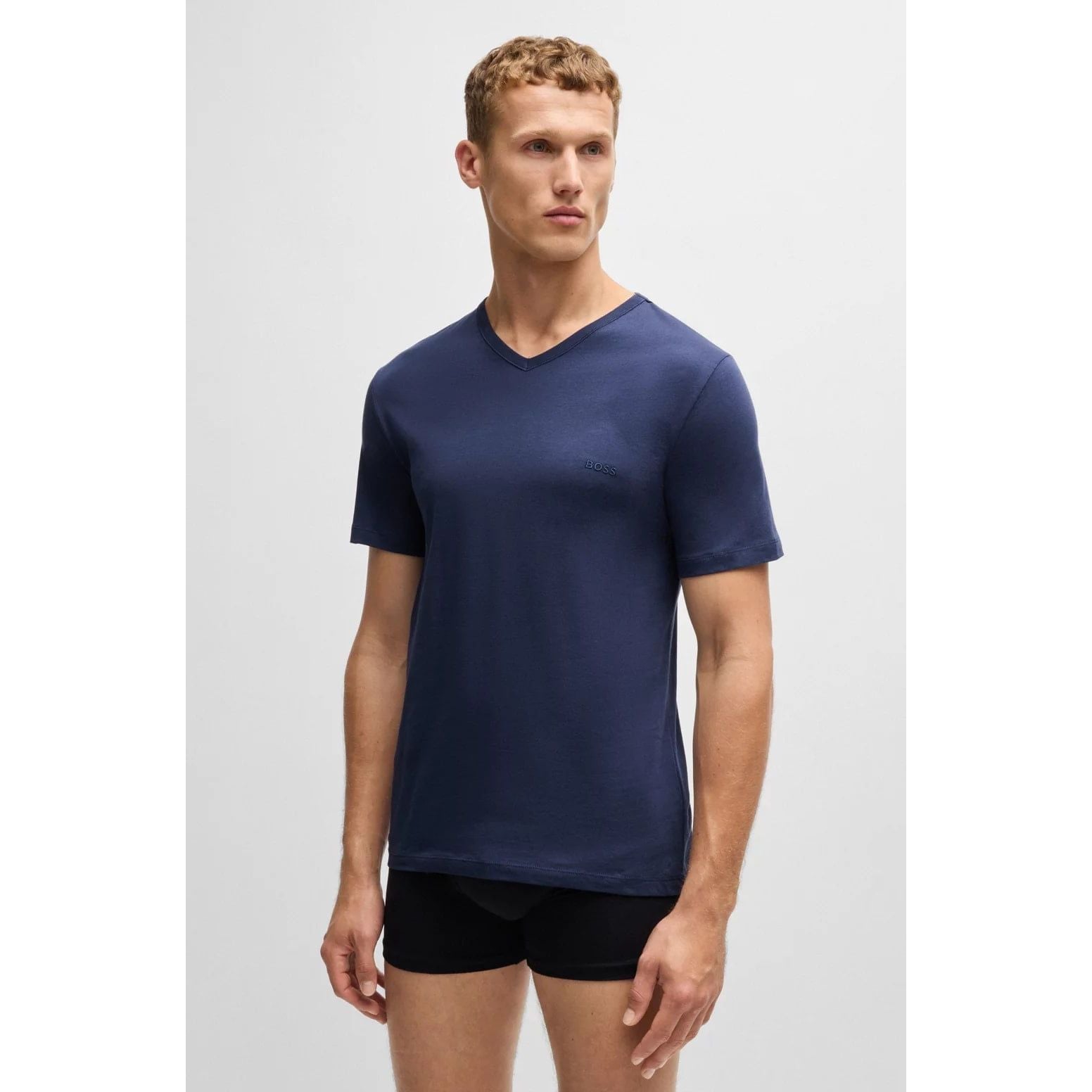 BOSS THREE-PACK OF V-NECK T-SHIRTS IN COTTON JERSEY