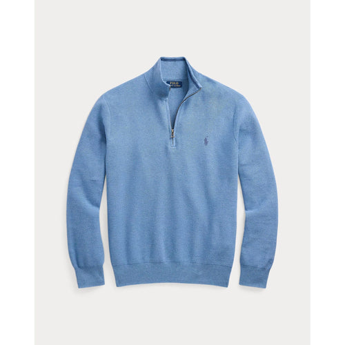 Load image into Gallery viewer, RALPH LAUREN Mesh-Knit Cotton Quarter-Zip Jumper
