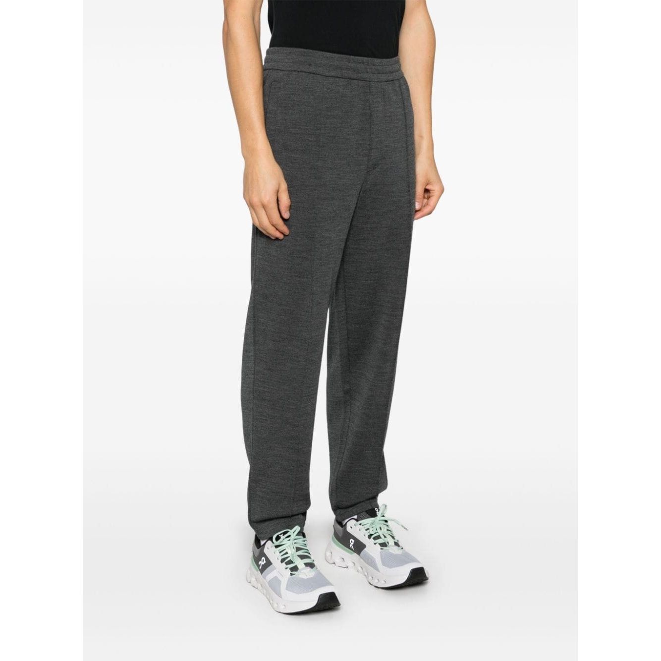 EMPORIO ARMANI mélange-effect track pants