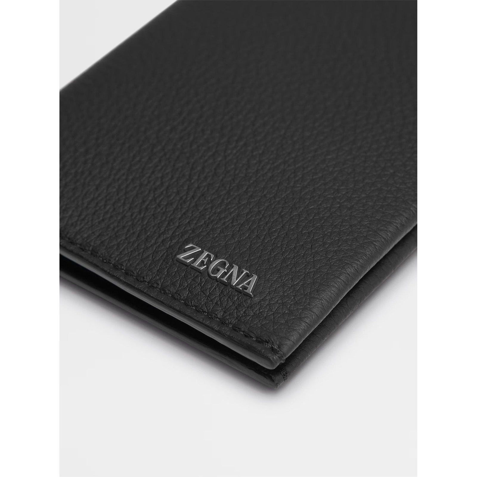 ZEGNA Black Deerskin Passport Case