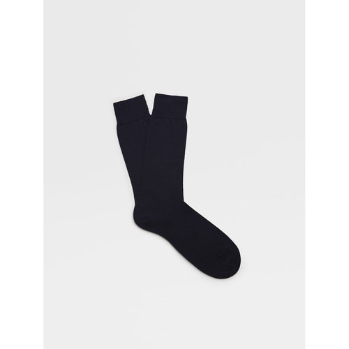 Load image into Gallery viewer, ZEGNA Navy Blue Mid Calf Socks - Yooto
