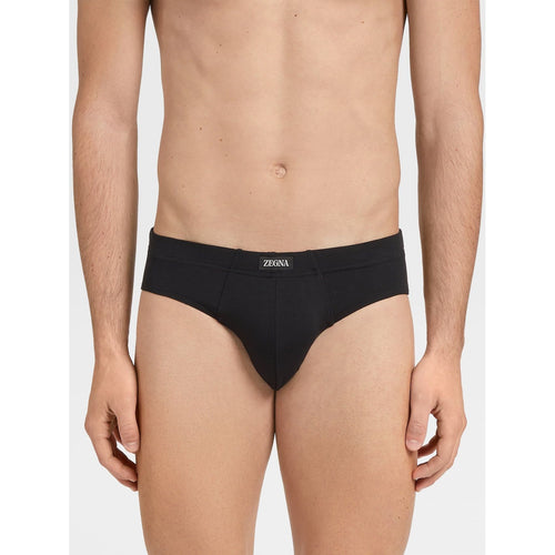 Load image into Gallery viewer, ZEGNA Black Stretch Modal Midi Brief
