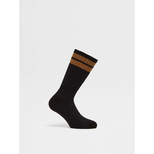 Load image into Gallery viewer, ZEGNA BLACK COTTON BLEND SOCKS
